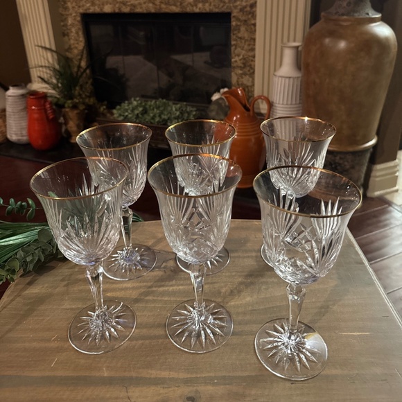 Signed ROGASKA CRYSTAL RICHMOND PLATINUM WATER GOBLET  7 1/8 goblets - Picture 1 of 7